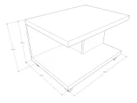 Calkutta dohányzóasztal méretrajz